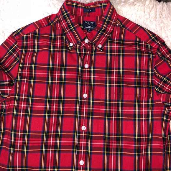 J. Crew Factory Slim Flex Washed Plaid Shirt - Picture 4 of 8